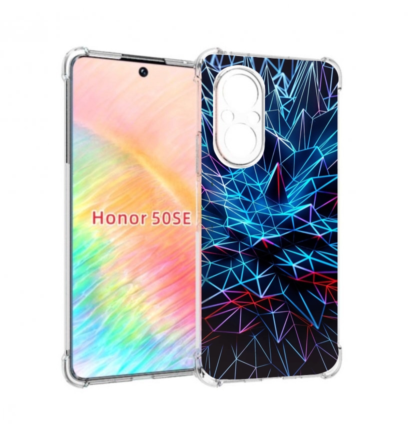 

Чехол бампер MyPads неоновая-абстракция для Honor 50 SE противоу, Прозрачный, Tocco