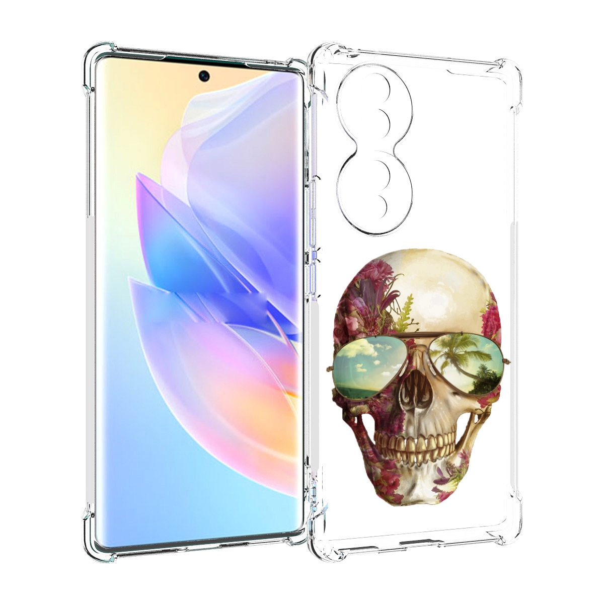 

Чехол MyPads Череп с очками для Honor 70, Прозрачный, Tocco