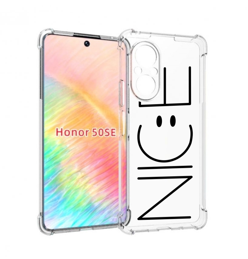

Чехол бампер MyPads найс-надпись для Honor 50 SE противоударный, Прозрачный, Tocco