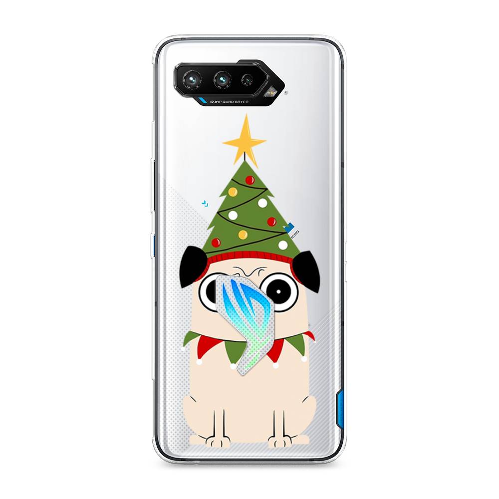 

Чехол для Asus Rog Phone 5/5s "Собачка с ёлочкой", Бежевый;красный;зеленый, 44250-1