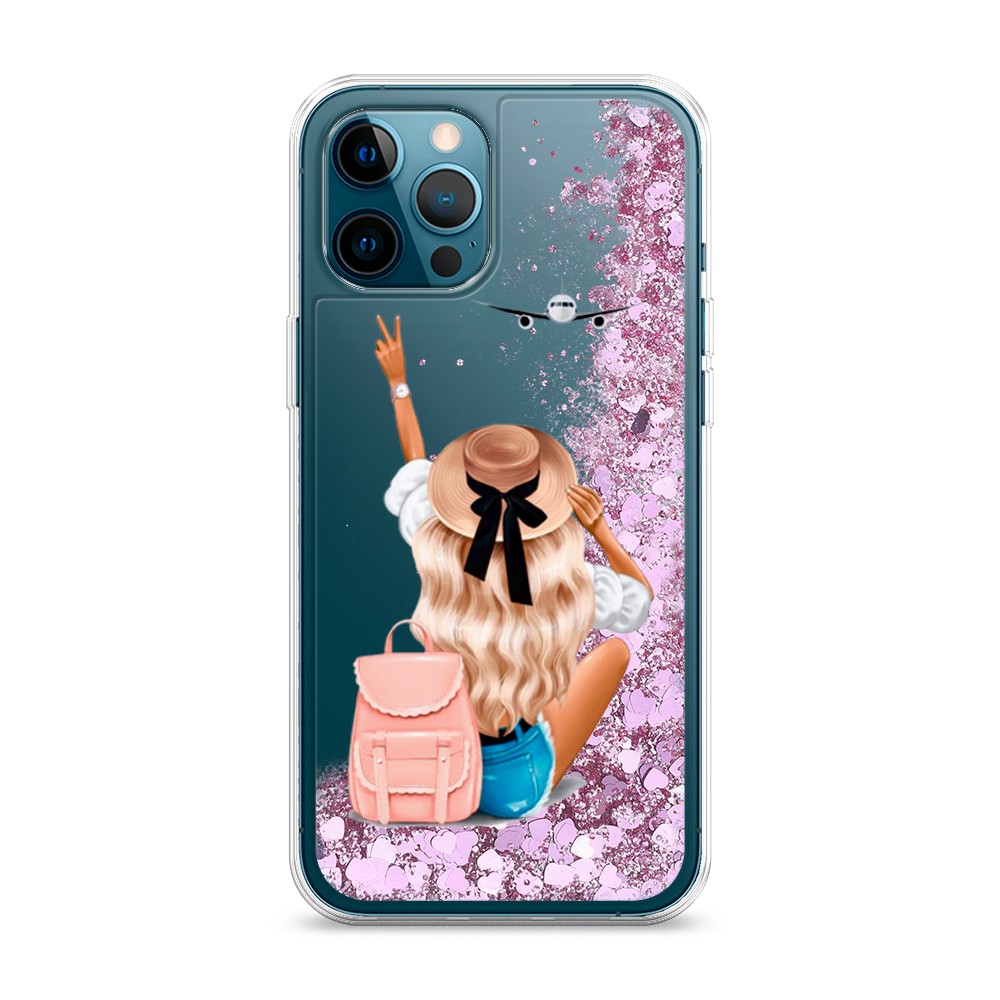 

Жидкий чехол с блестками "Автостопом самолетом" на Apple iPhone 12 Pro Max, 12794-1