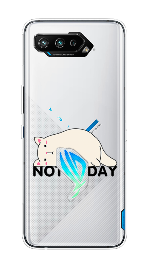 

Чехол на Asus Rog Phone 5/5s "Cat not today", Белый;розовый;черный, 44250-1