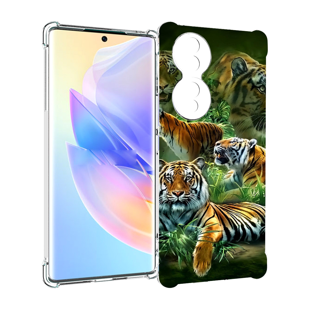 

Чехол MyPads Тигры для Honor 70, Прозрачный, Tocco