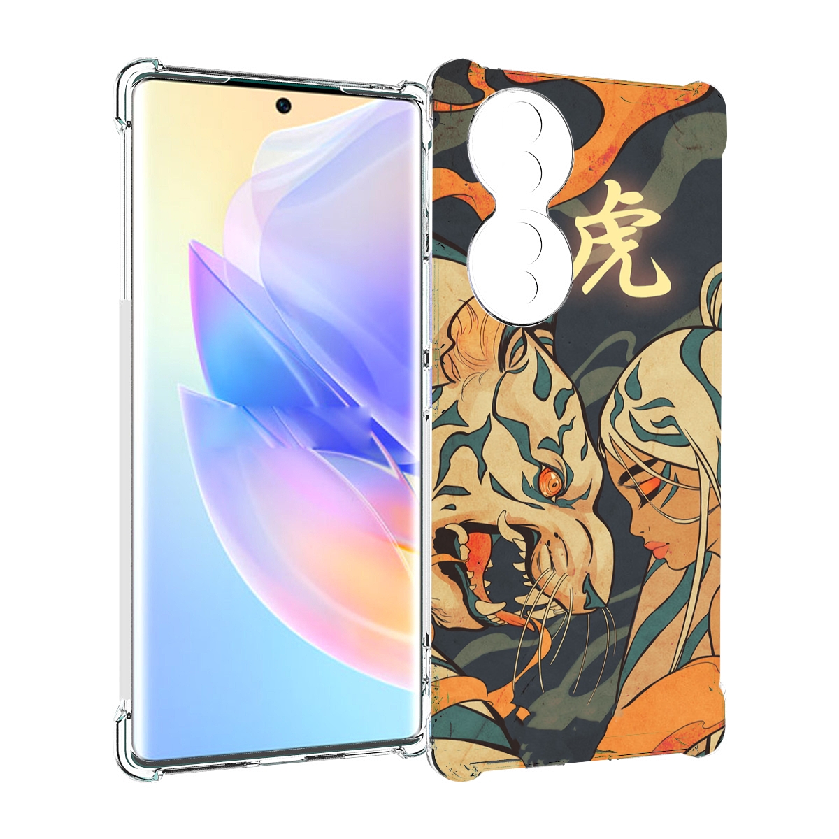 

Чехол MyPads Тигр и девушка друзья для Honor 70, Прозрачный, Tocco