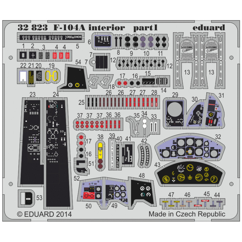 

32823 Eduard 1/32 Фототравление для F-104A interior S.A., Однотонный, 32823