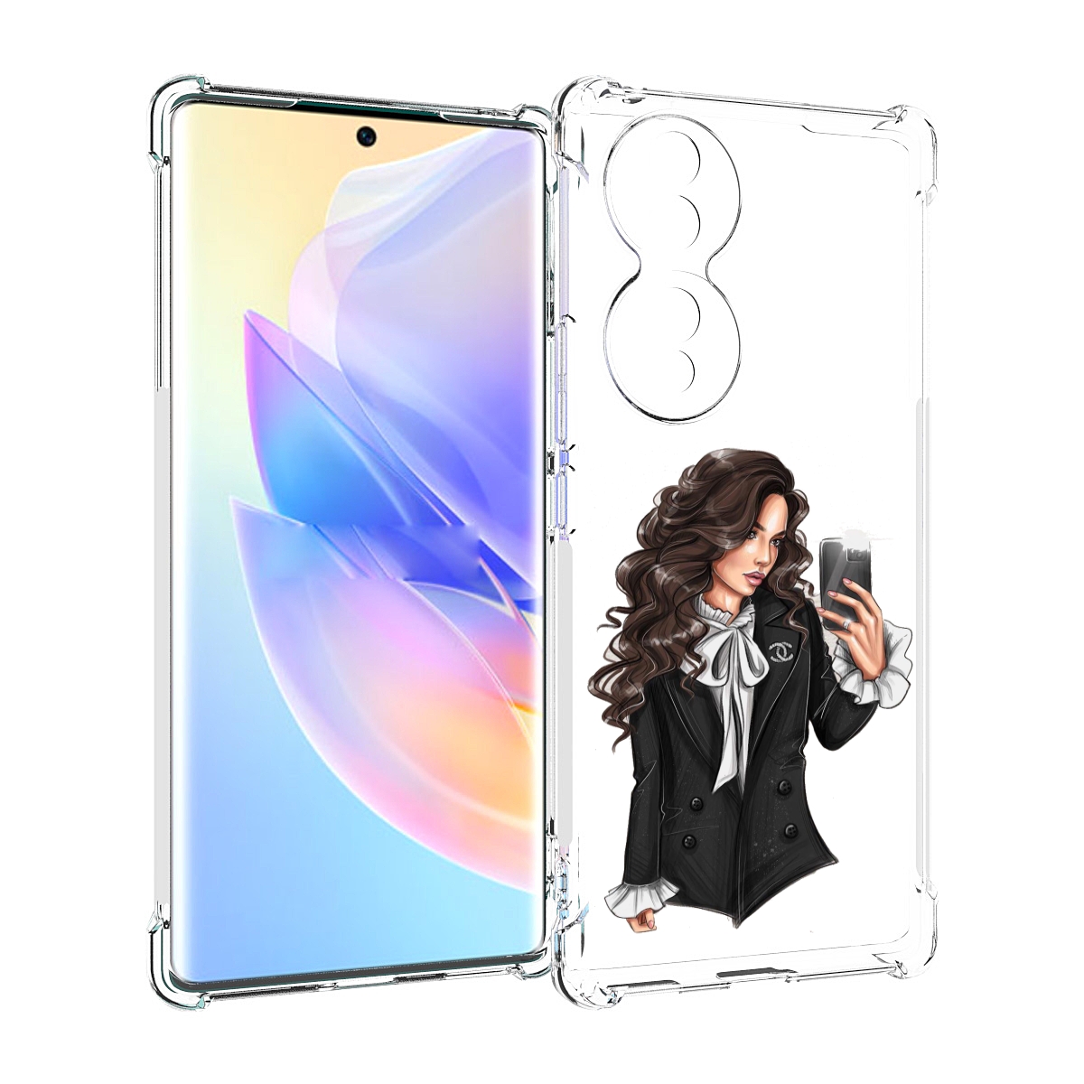 

Чехол MyPads Стильная-девушка для Honor 70, Прозрачный, Tocco