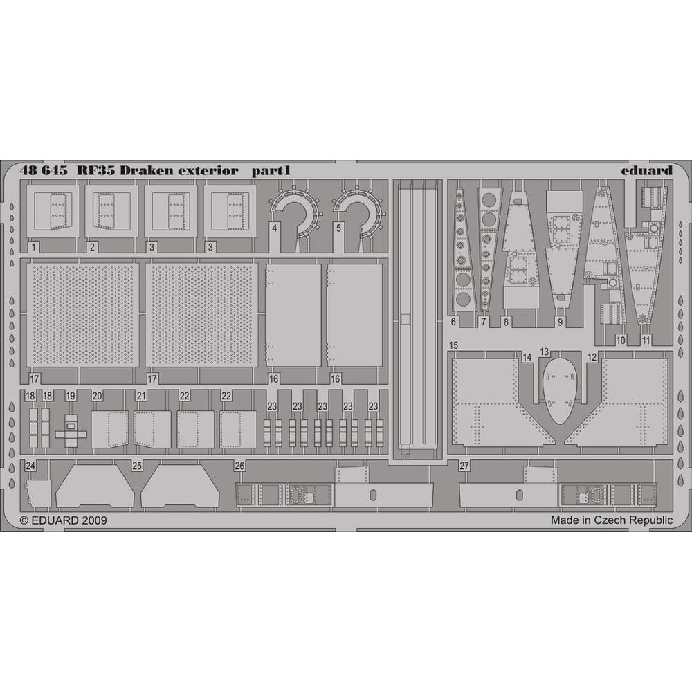 

48645 Eduard 1/48 Фототравление RF-35 Draken exterior, Однотонный, 48645