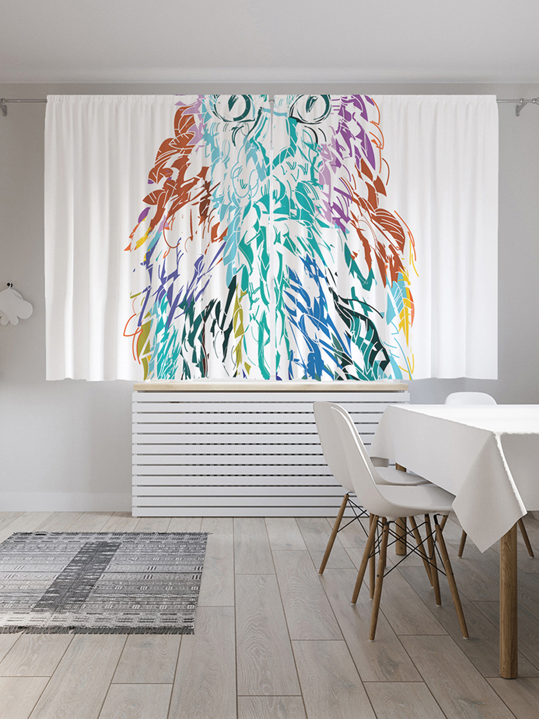 

Шторы с фотопечатью "Мохнатая сова" из сатена, 290х180 см