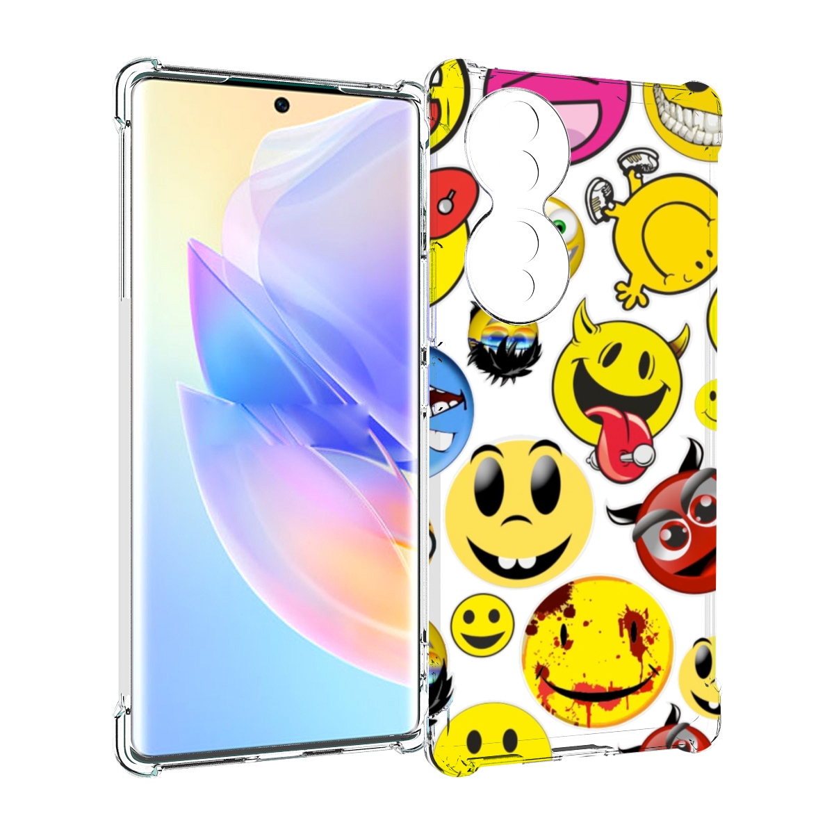 

Чехол MyPads Смайлики для Honor 70, Прозрачный, Tocco