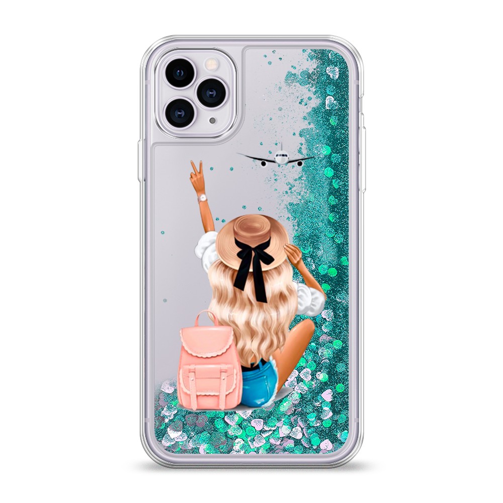 

Жидкий чехол с блестками "Автостопом самолетом" на Apple iPhone 11 Pro, 12395-1