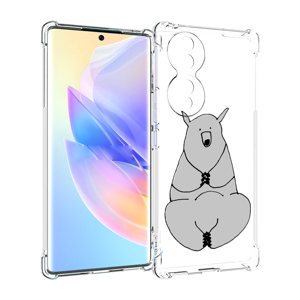 

Чехол MyPads Серый медведь для Honor 70, Прозрачный, Tocco