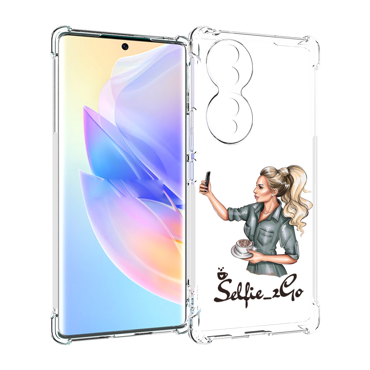 

Чехол MyPads Селфи-девушка женский для Honor 70, Прозрачный, Tocco