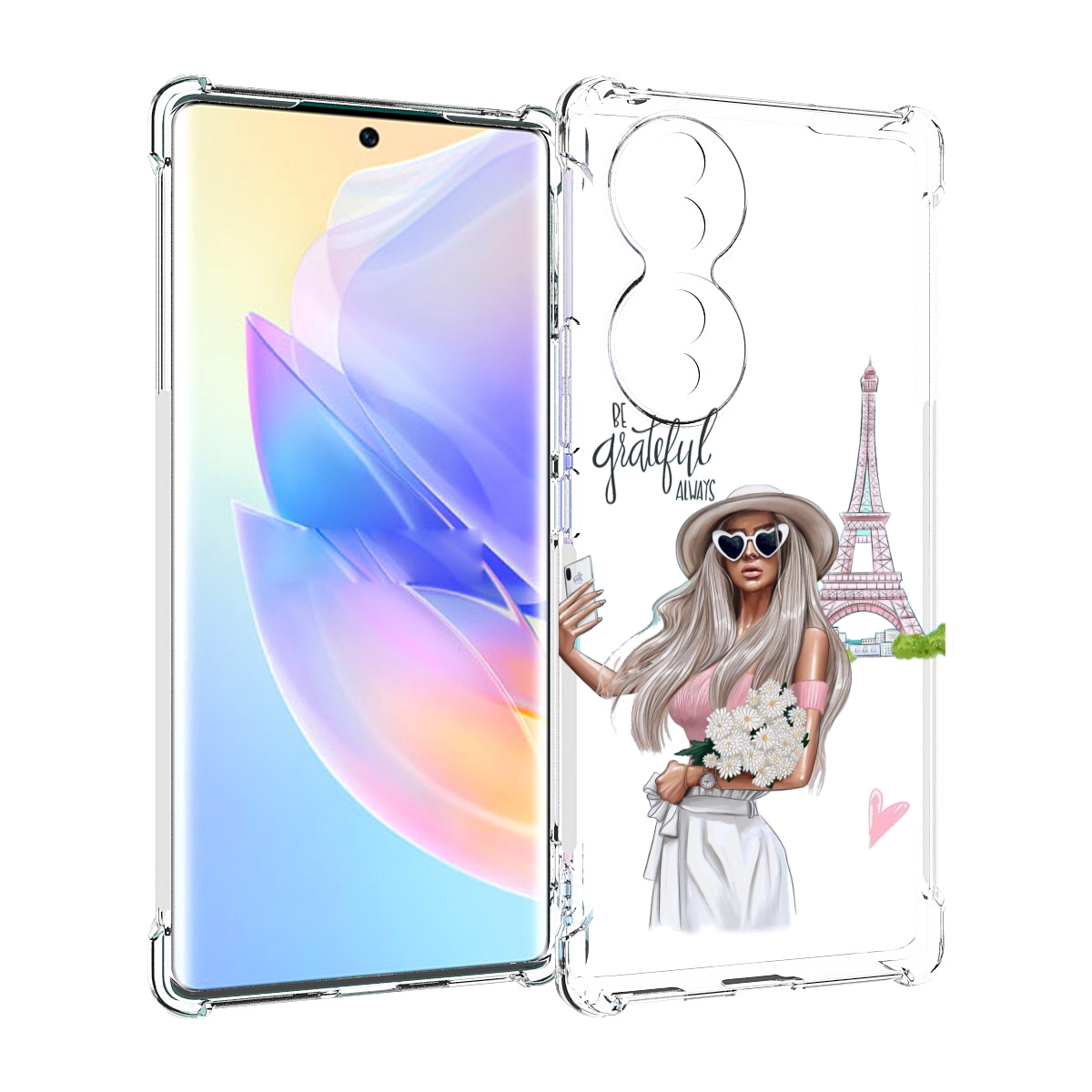 

Чехол MyPads Селфи-в-Париже женский для Honor 70, Прозрачный, Tocco
