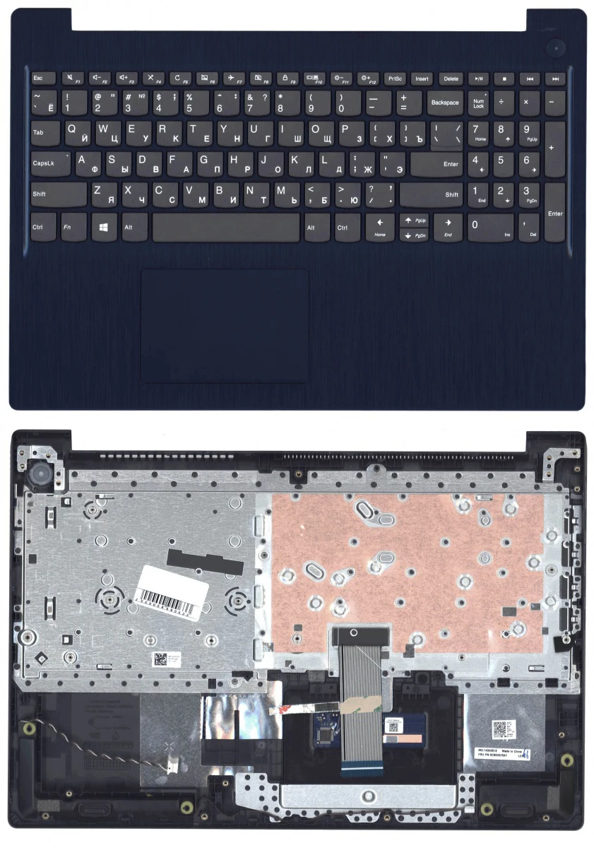 

Клавиатура для Lenovo IdeaPad 3-15 Series, p/n: 5CB0X57547, 5CB1D03539, серая с синим топк