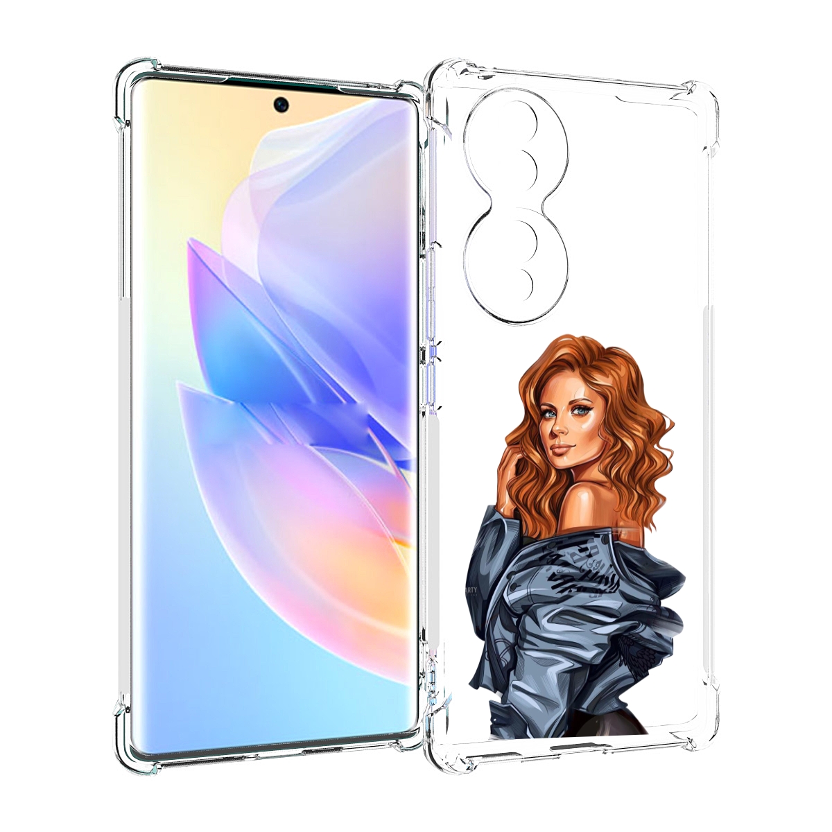 

Чехол MyPads Рыжая-девушка женский для Honor 70, Прозрачный, Tocco