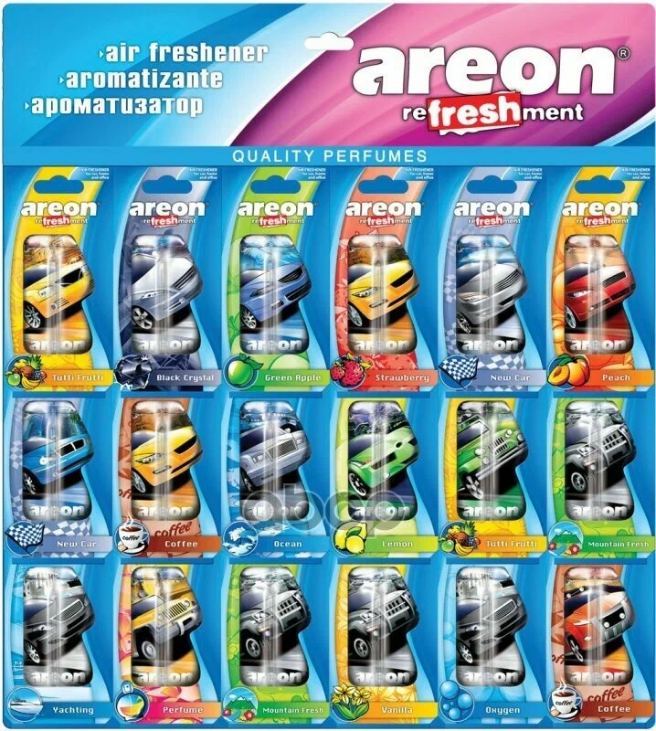 

Ароматизатор подвесной для автомобиля Areon Refreshment Liquid LC04 Mix/Микс