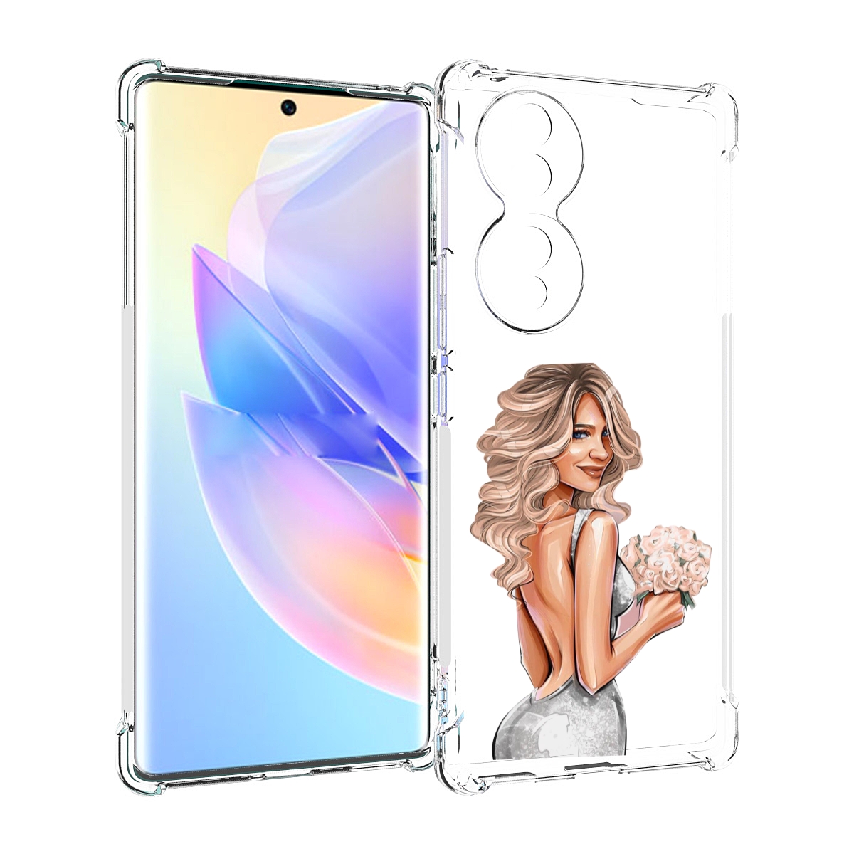 

Чехол MyPads Роскошное-платье женский для Honor 70, Прозрачный, Tocco