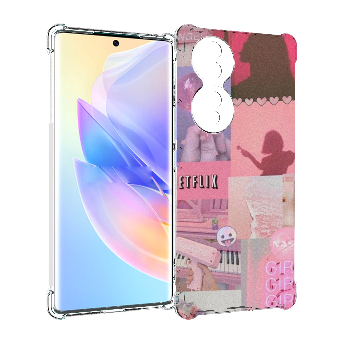 

Чехол MyPads Розовый-вайб для Honor 70, Прозрачный, Tocco