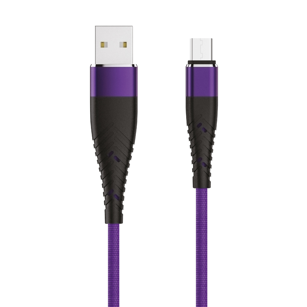 фото Кабель solid, usb 2.0 - microusb, 1.2м, 2.1a, индиго, olmio,