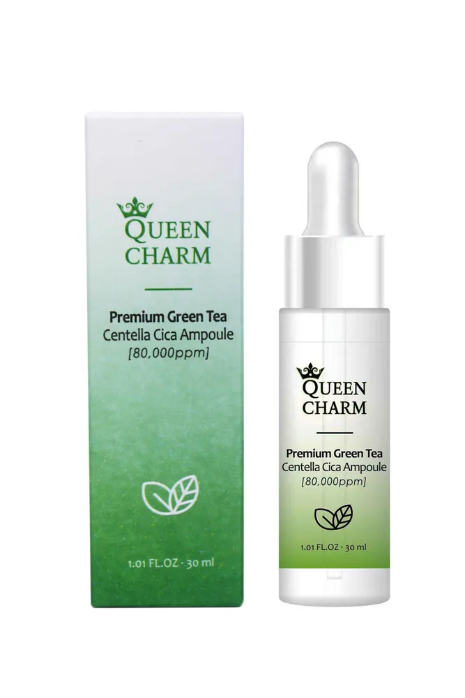 Сыворотка для лица QUEEN CHARM Увлажняющая с зелёным чаем и центеллой азиатской 8% 30 мл