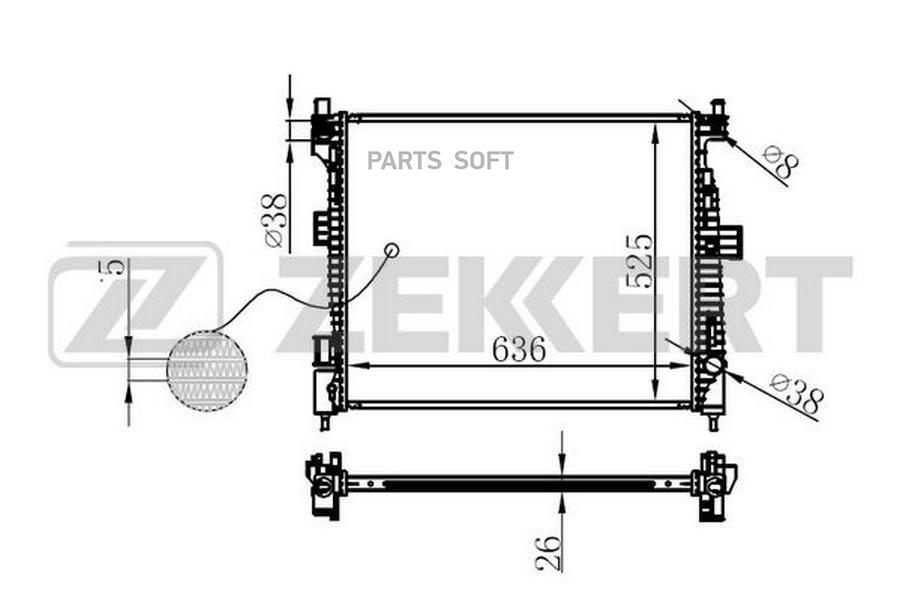 

Радиатор охлаждения двигателя ZEKKERT MK1596