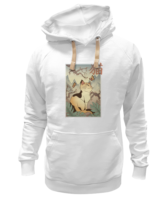 

Худи унисекс Printio Japanese cat белое 3XL, Белый, Japanese cat