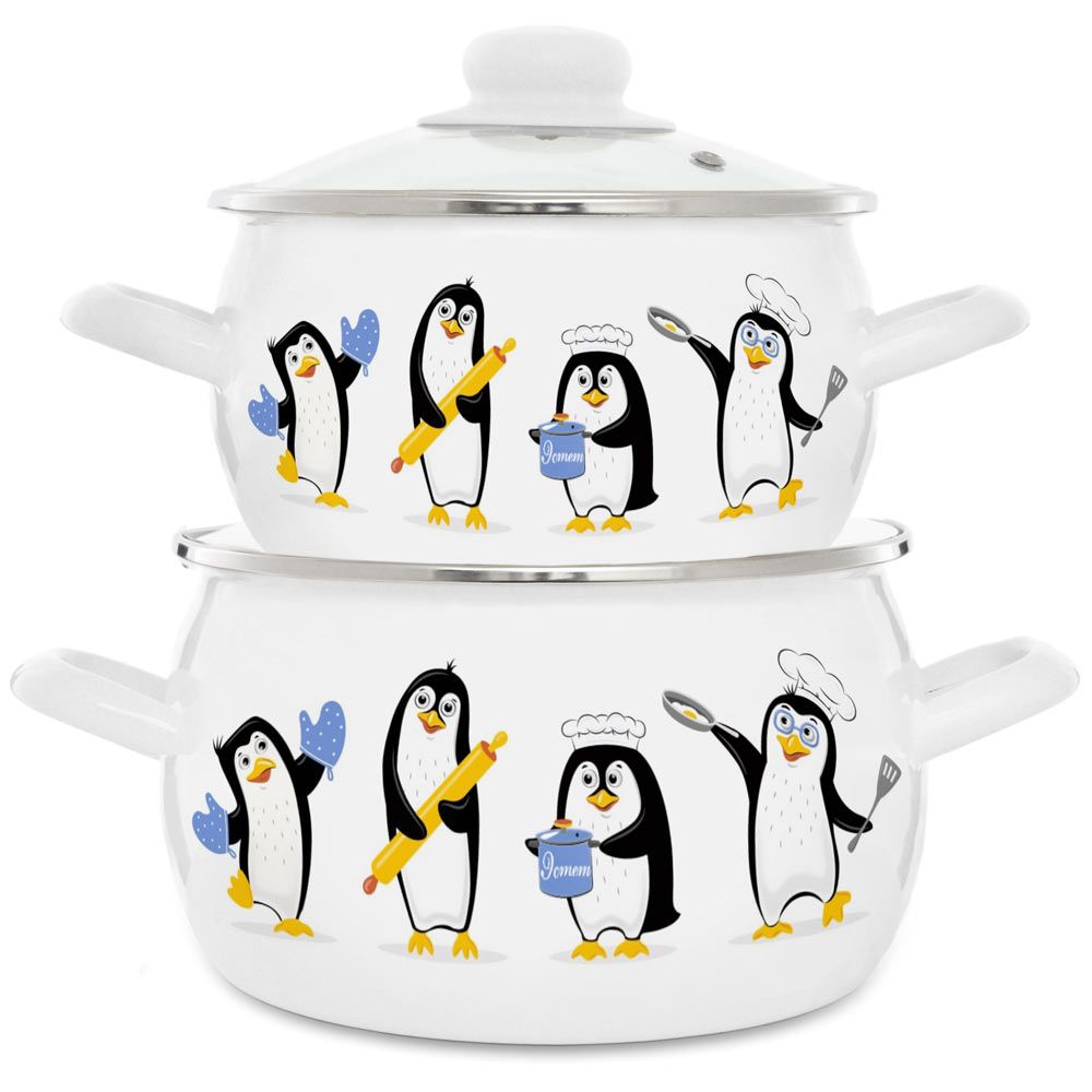 фото Набор посуды "пингвины" 2,0 3,5 л 4 предмета эстет