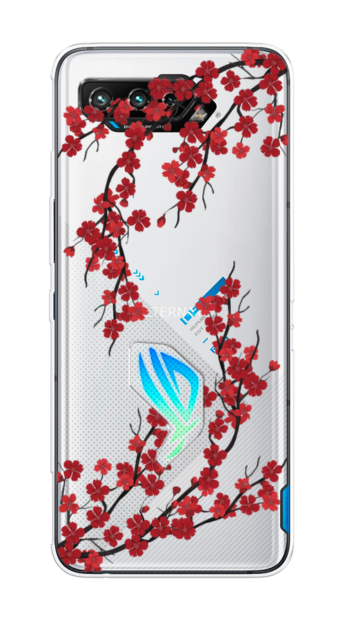 

Чехол на Asus Rog Phone 5/5s "Красная сакура", Красный;черный, 44250-2