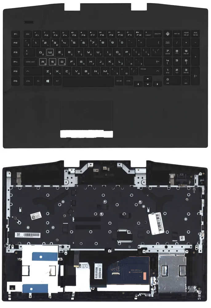 

Клавиатура для HP Omen 17-CB топкейс (4.5x3.0), черный, ver.1