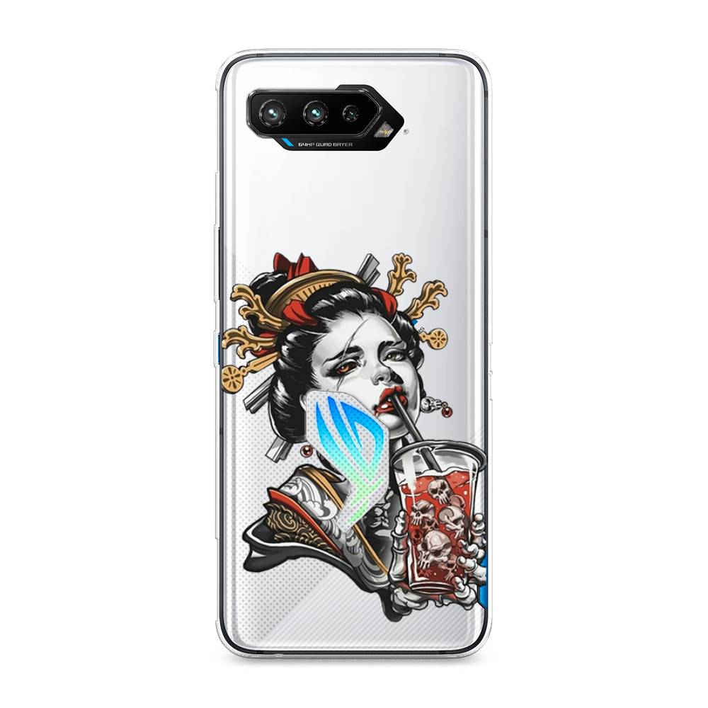 

Чехол для Asus Rog Phone 5/5s "Опасная гейша", Красный;черный;серый, 44250-4