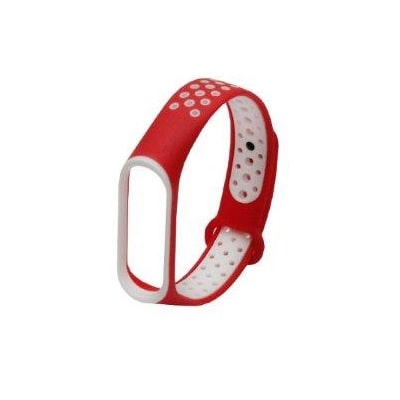 Ремешок для Mi band 3/4 NIKE красный с белым