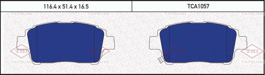 

Колодки Тормозные Дисковые Передние Tca1057 TMI TATSUMI арт. TCA1057