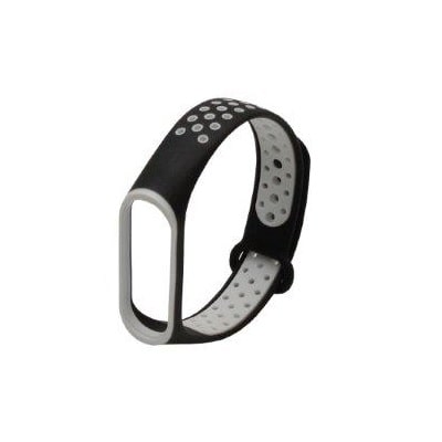

Ремешок для Mi band 3/4 NIKE черный с белым