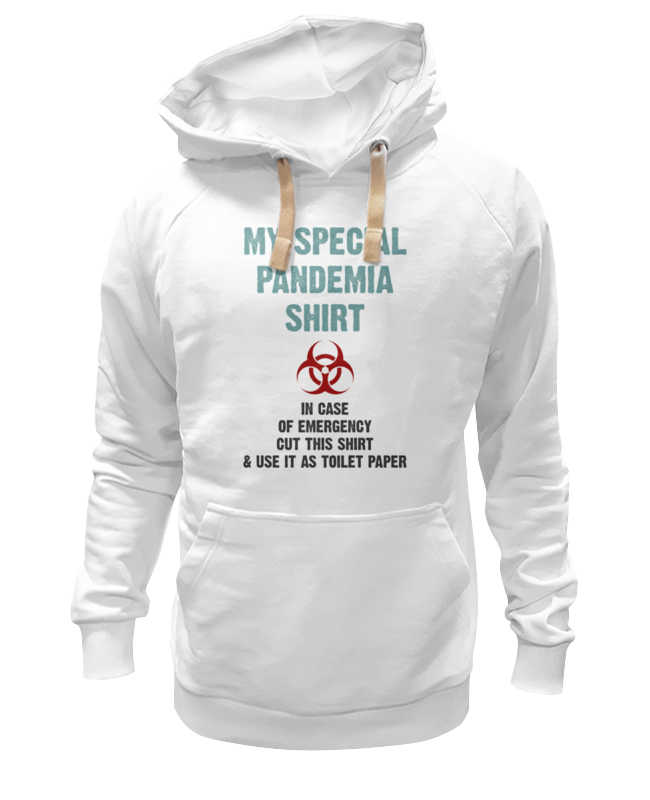 

Худи унисекс Printio Pandemia shirt белое 3XL, Белый, Pandemia shirt