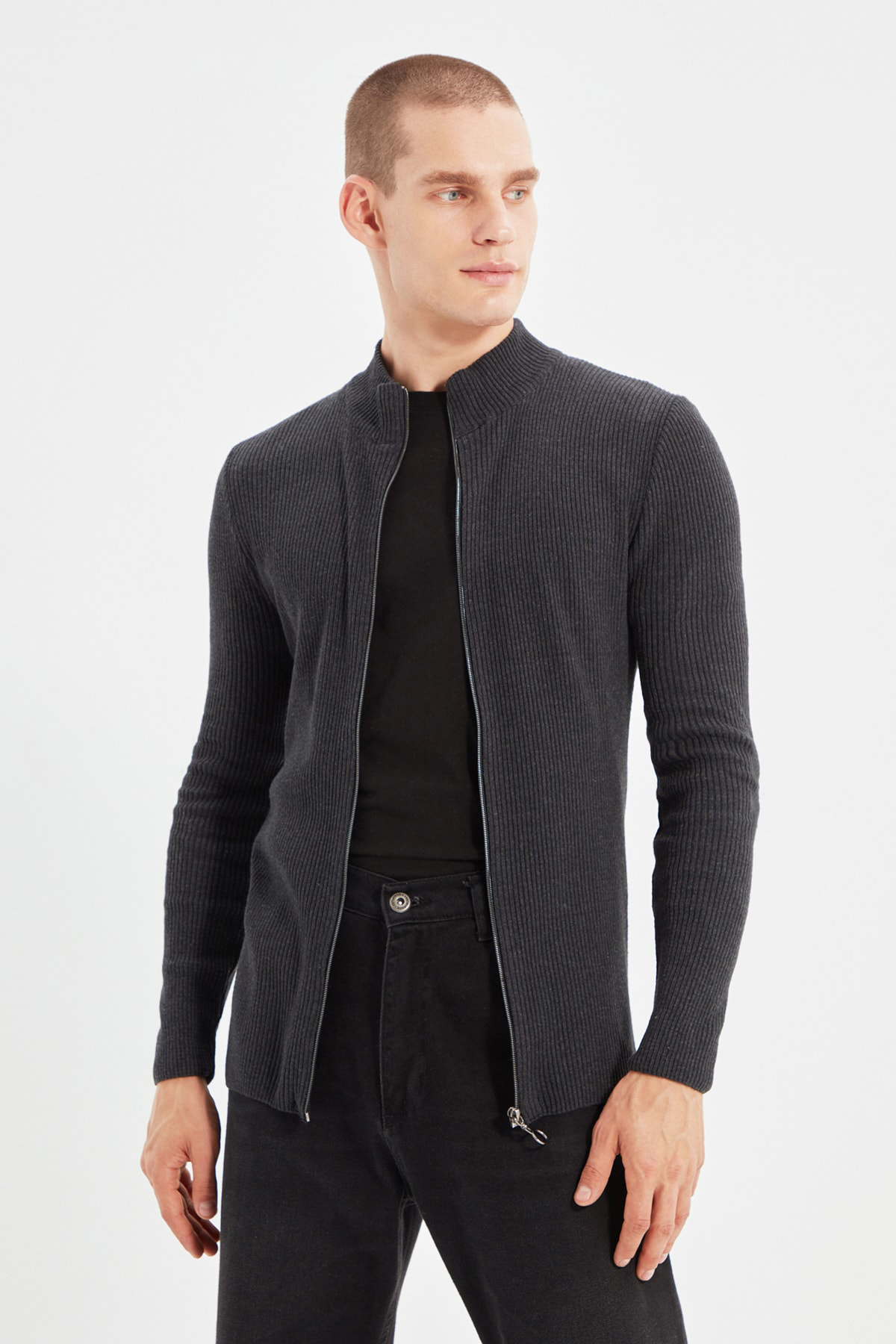 

Кардиган мужской TMNAW20HI0201 Trendyol серый L, TMNAW20HI0201