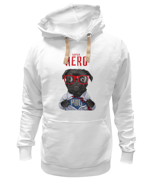 

Худи унисекс Printio Superhero pug белое 3XL, Белый, Superhero pug