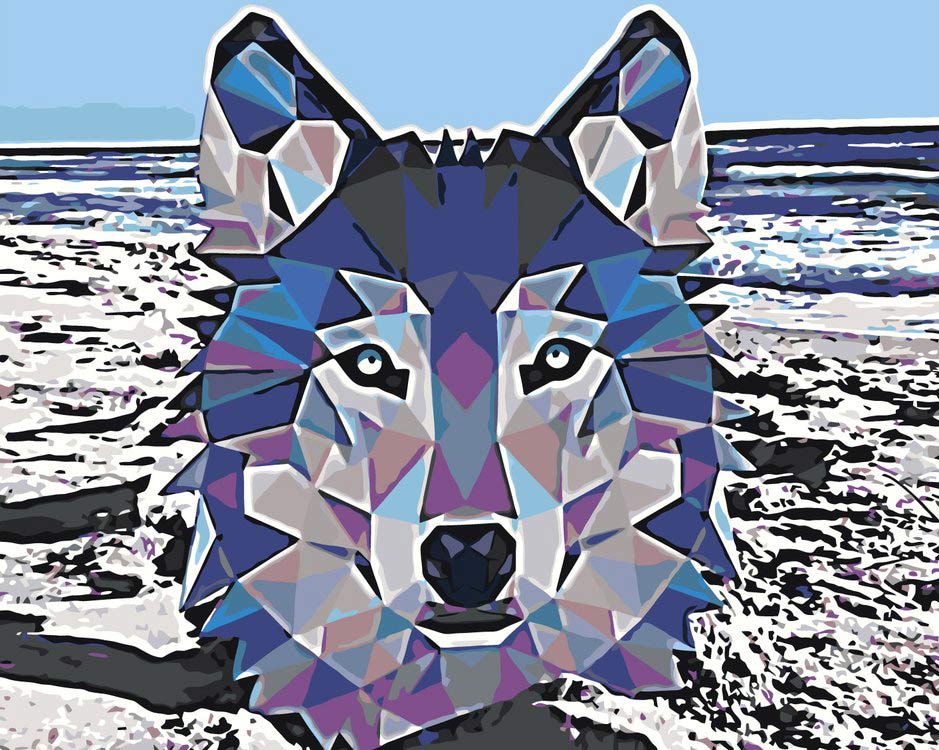 фото Картина по номерам живопись по номерам фигурный волк, 40x50
