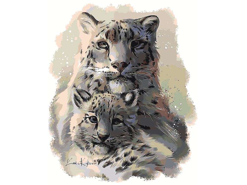 фото Картина по номерам живопись по номерам леопарды, 40x50