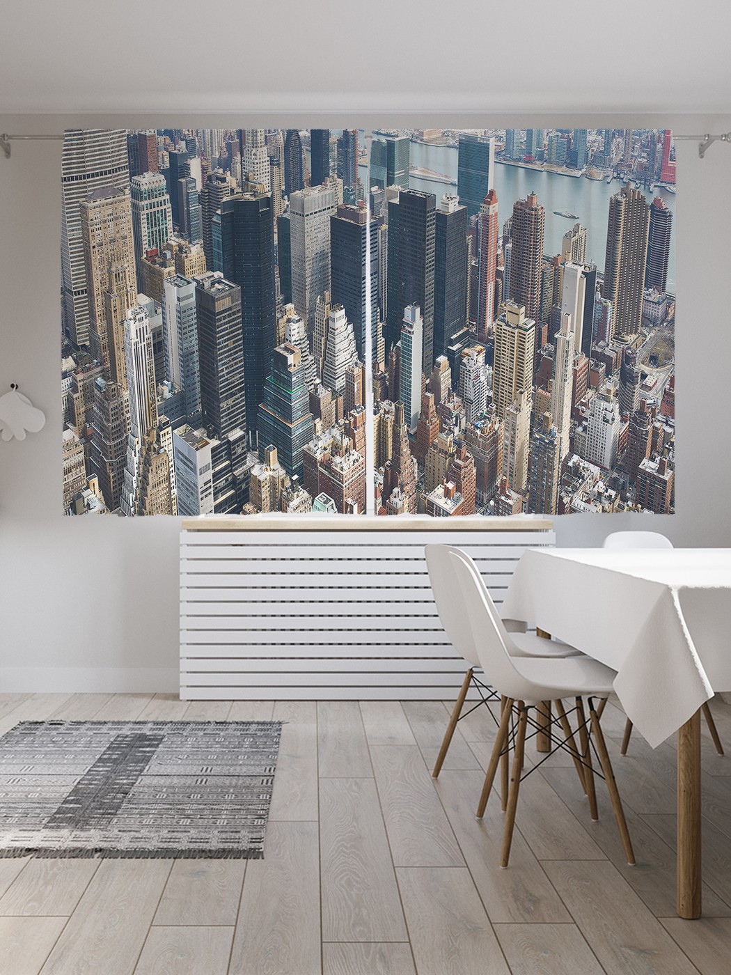 фото Классические шторы joyarty "городские высоты", серия oxford delux, 2 полотна 145x180 см