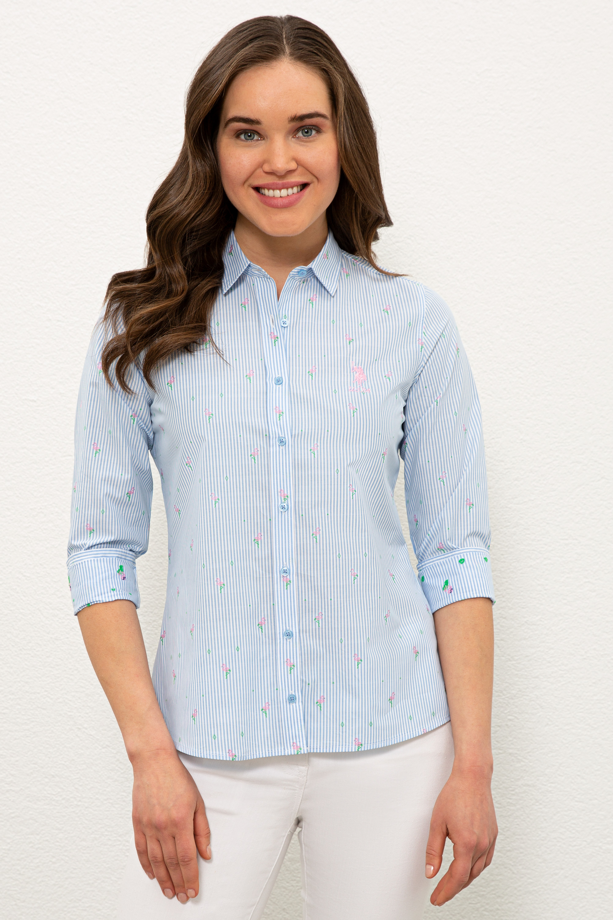 фото Рубашка женская u.s. polo assn. g082sz0040seyne021y голубая 36