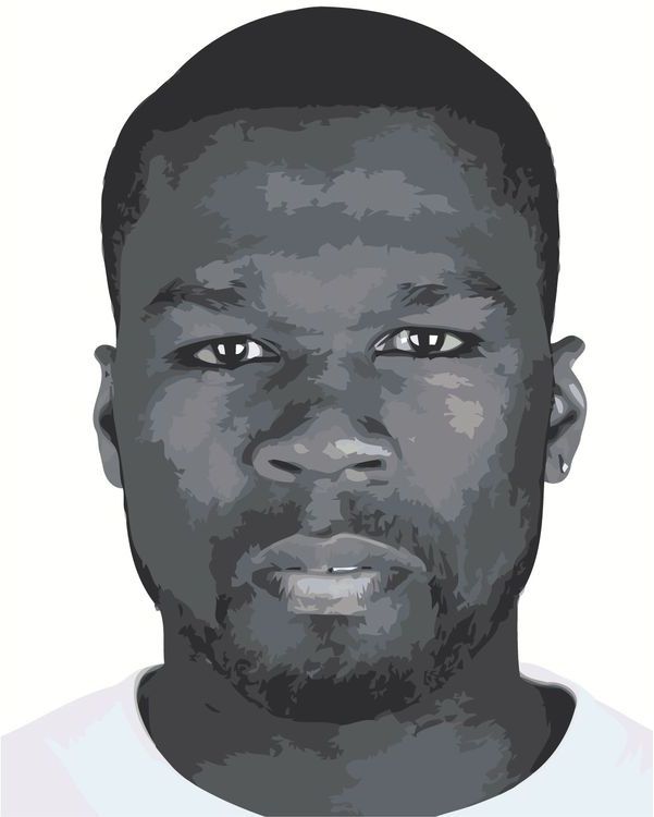 

Картина по номерам Живопись по Номерам 50 Cent ч/б, 40x50, 50 Cent