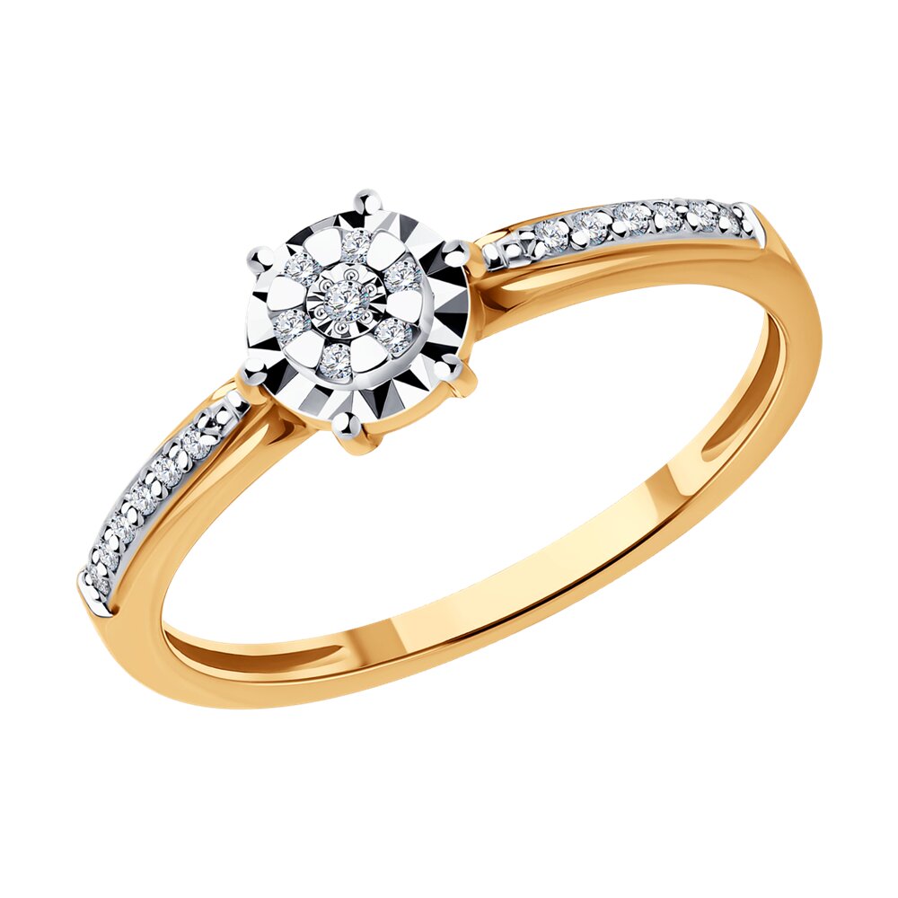 

Кольцо помолвочное из комбинированного золота р.  SOKOLOV Diamonds 1012548, бриллиант, 1012548