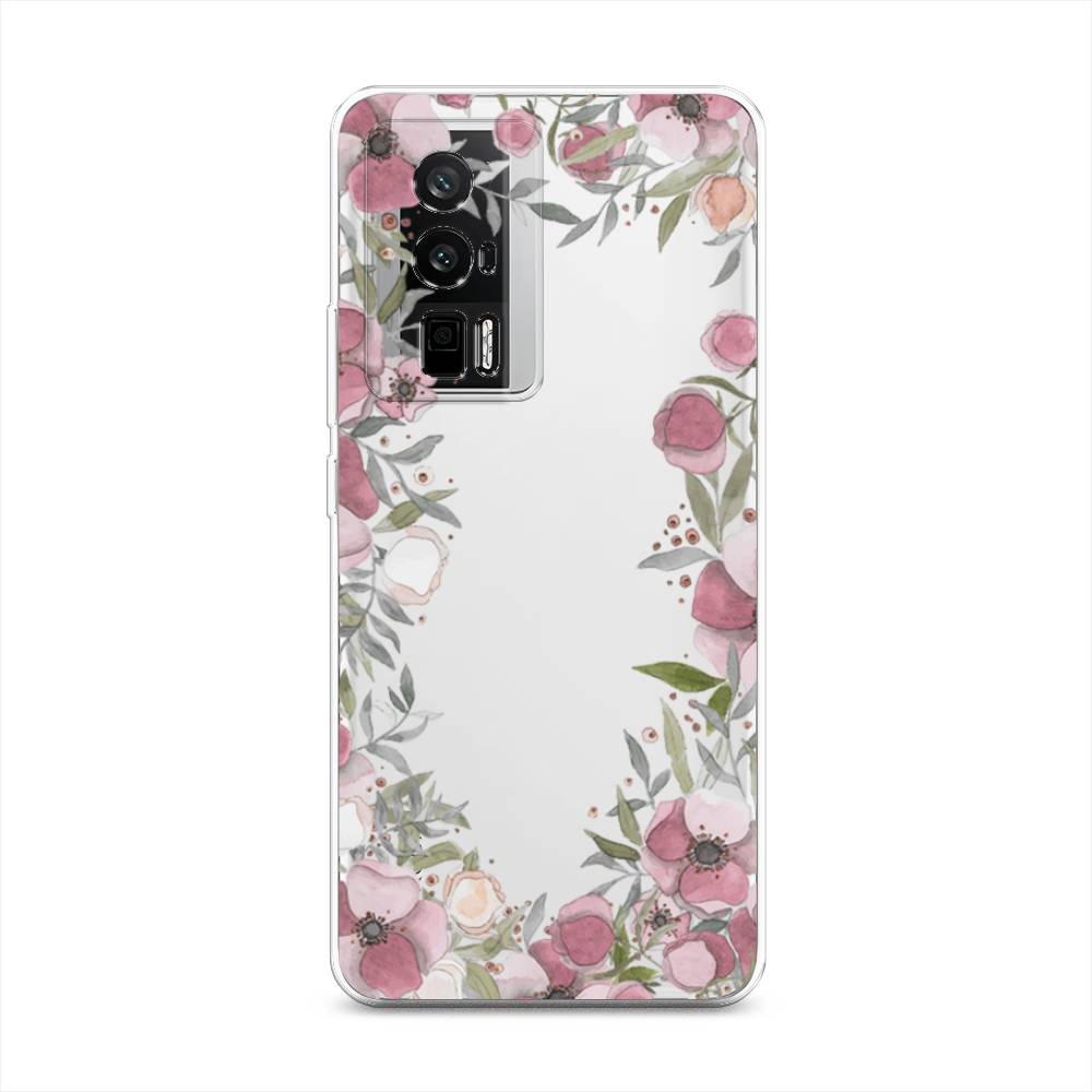 

Чехол Awog на Redmi K60 "Розовая цветочная рамка", Розовый;зеленый, 317450-8