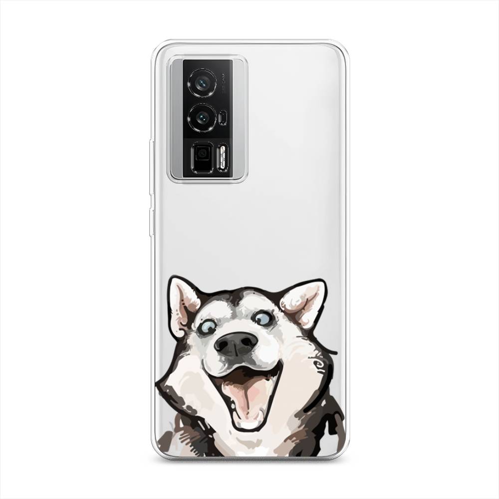 

Чехол Awog на Redmi K60 "Радостный хаски", Белый;голубой;черный, 317450-1