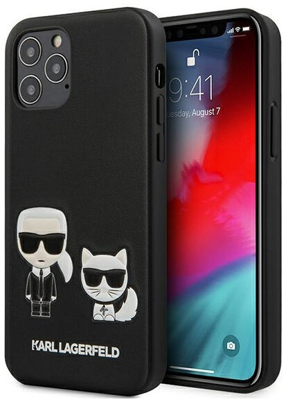 фото Чехол karl lagerfeld pu karl & choupette bodies hard для iphone 12/12 pro black