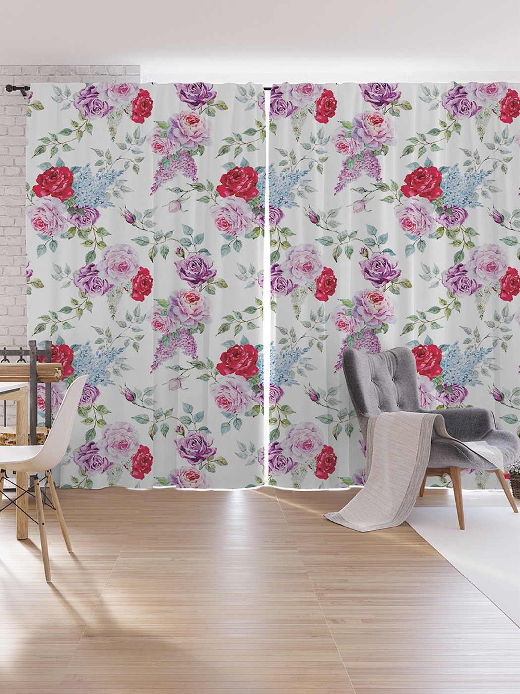 

Шторы под лён JoyArty "Цветочный дар", серия Oxford DeLux, 340х265 см, Цветочный дар