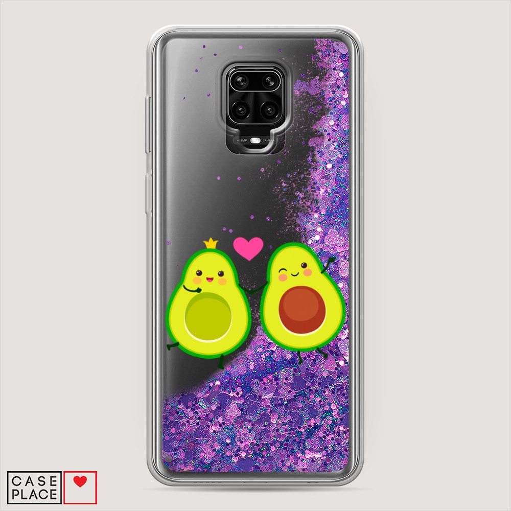 фото Жидкий чехол с блестками "авокадо любят" на xiaomi redmi note 9s awog