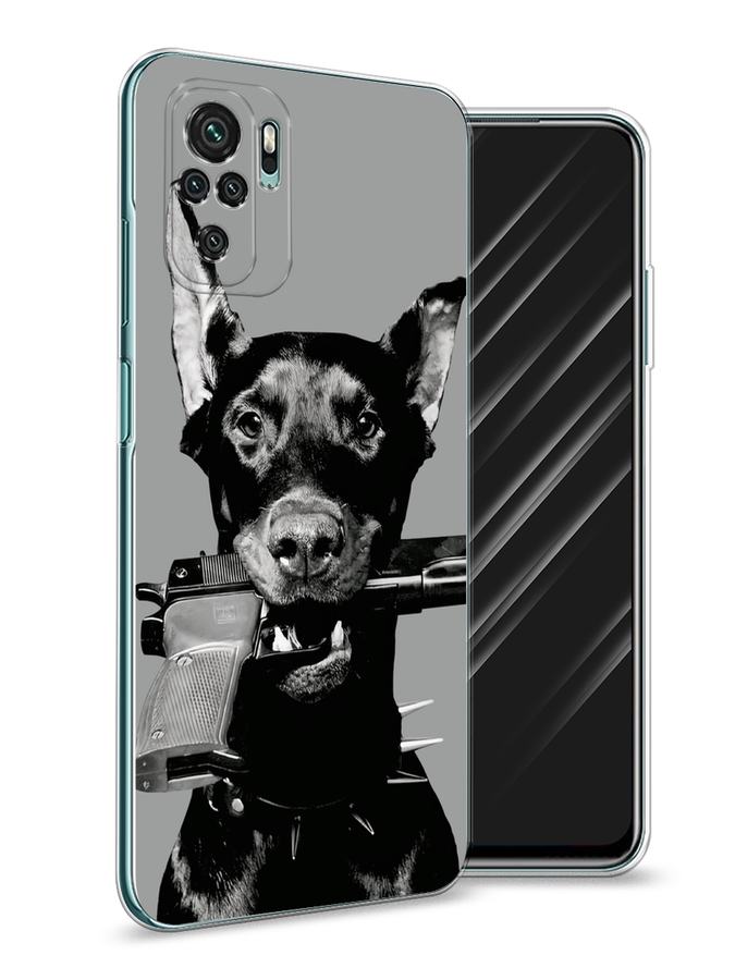 

Чехол Awog на Xiaomi Redmi Note 10/Note 10S, Poco M5s "Доберман", Серый, 316250-1