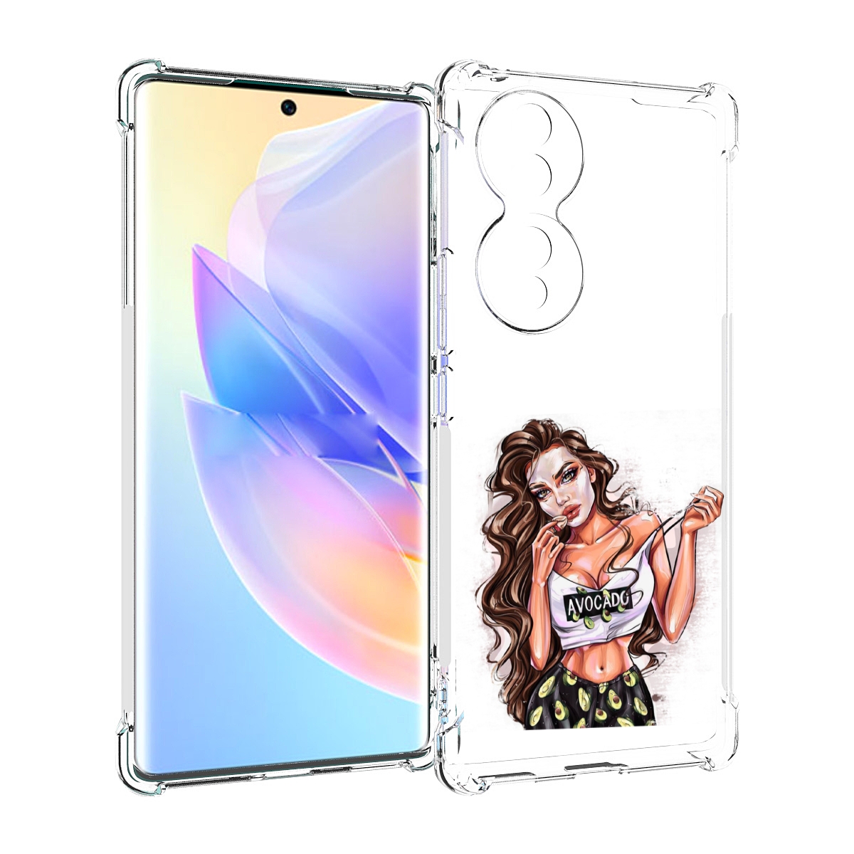 

Чехол MyPads Продукты на дом с доставкой женский для Honor 70, Прозрачный, Tocco