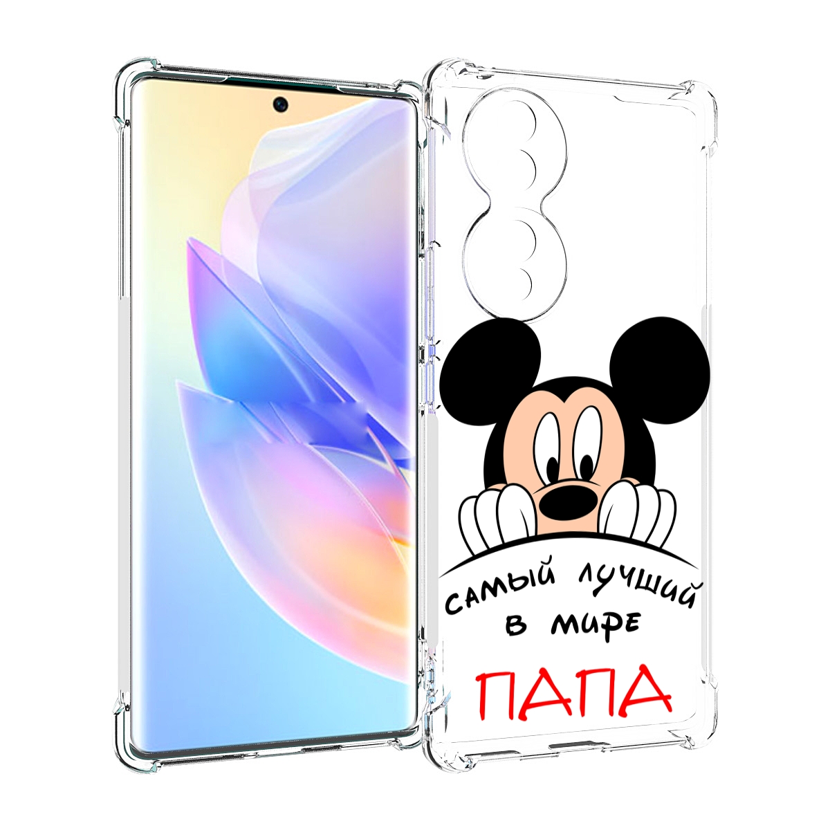 

Чехол MyPads Самай лучший папа Микки Маус для Honor 70, Прозрачный, Tocco